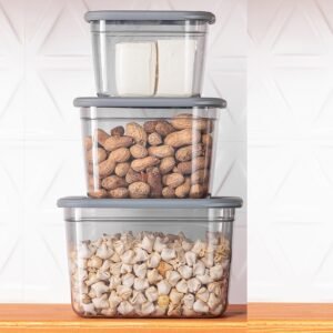 Set of 3 Poli Food Storage Box with Silicon Rim Cover