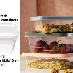 Set of 3 Eco Fresh Square Food Container 1360 ml