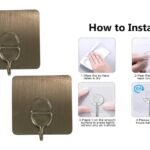 Strong Metal Color Adhesive Large Square Hook X2