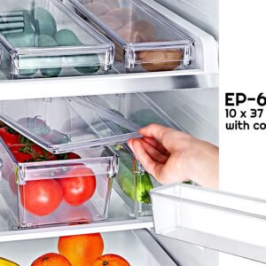 Clear Fridge Organizer with Cover 37 x 10 x 10 cm