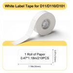 NIIMBOT Labels for D110 Label Maker Printer Labels 0.47"x 1.18"(12x30mm), 1 Roll of 210