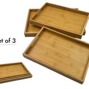 Set of 3 Bamboo Serving Trays