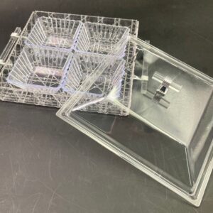 Acrylic Square Condiment Tray with 4 Bowls and Cover