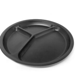 Mat Black Divided melamine Plate 3 Parts