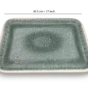 Green Marble Melamine Rectangular Tray 17 inch