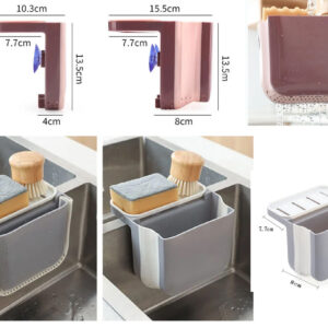 Kitchen Sink Foldable Draining Basket with Soap Holder