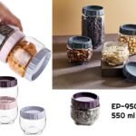 Interlocking Round Food Plastic Jar 0.55 lt
