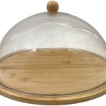 Bamboo & Acrylic Cake and Cheese Board with Cover 36.5 cm
