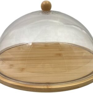 Bamboo & Acrylic Cake and Cheese Board with Cover 36.5 cm