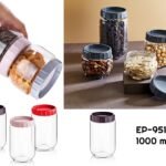 Interlocking Round Food Plastic Jar 1 lt