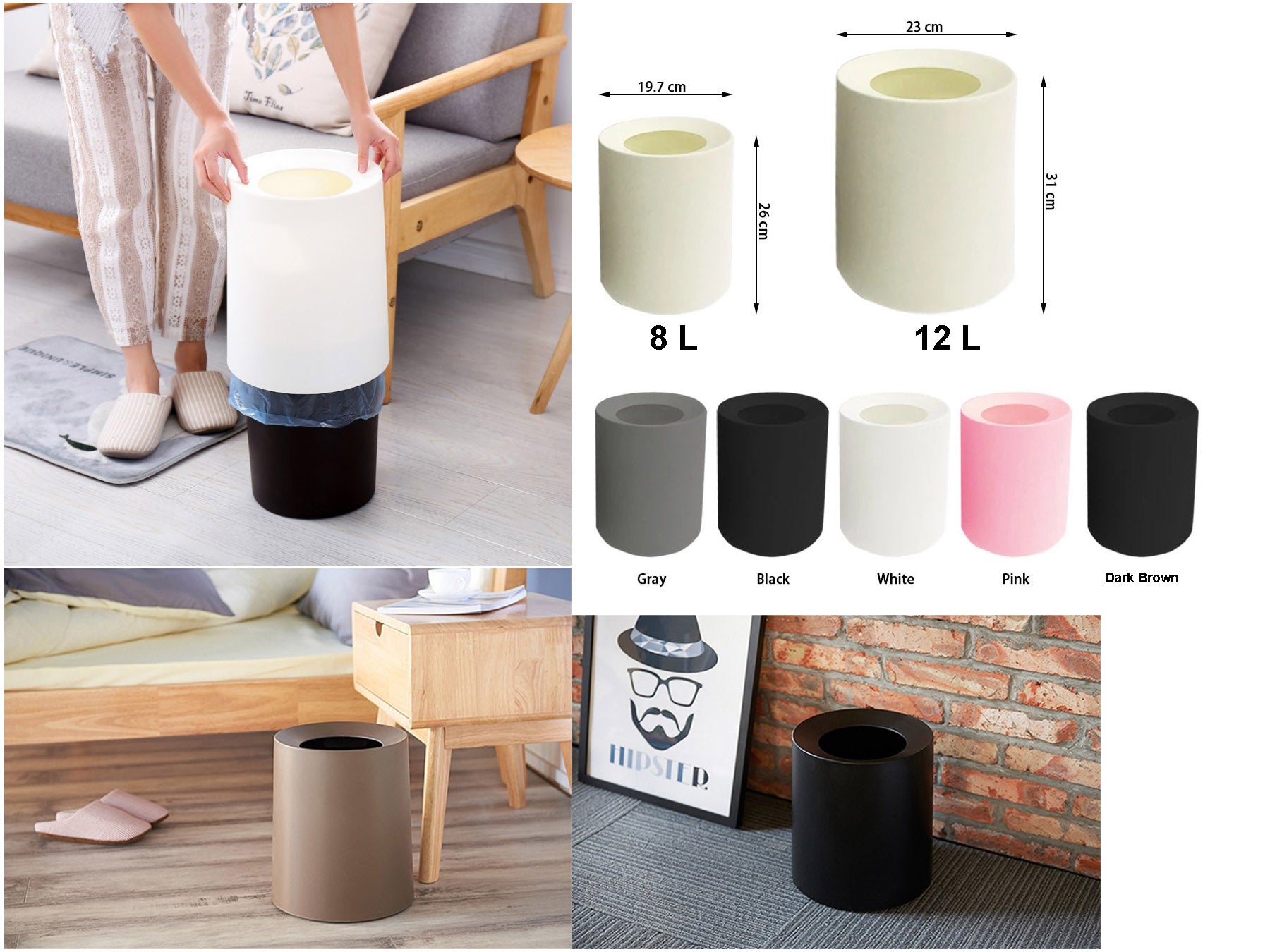 fa32727ed18ca57db67ed66816c5b80a.jpg Open Top Plastic Dustbin 8 L