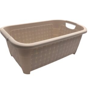 Plastic rattan rectangular laundry basket 20 L