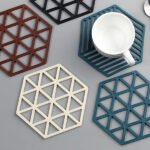 Set of 4 Silicon Heat Pad Hexagon Shape