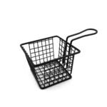 Black Small Squared French Fry Serving Basket 10 CM