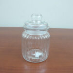 Small Glass Jar Lined Design