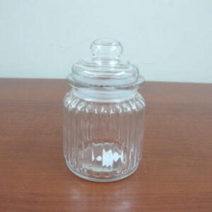 Small Glass Jar Lined Design