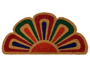 Coco mat half flower with PVC backing 75x45 cm
