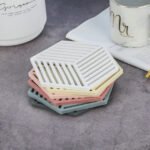 Set of 4 Silicon Heat Pad Hexagon Shape