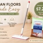 Auto Clip mop with floor wetwipes