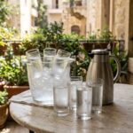 Clear ice bucket, stainless insulated carafe and six tall tumblers — Cold Drinks for Guests bundle