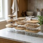 Stacked divided food containers and vacuum-seal storage boxes — Leftovers & Freezer bundle